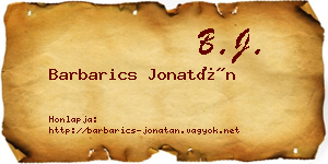 Barbarics Jonatán névjegykártya